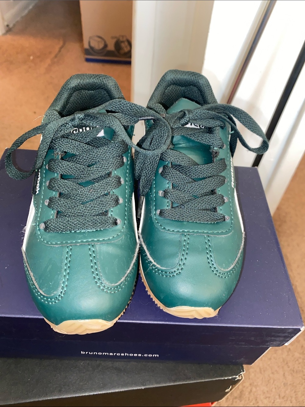 Reebok Kids Teal Lace-Up Sneakers with Black Laces